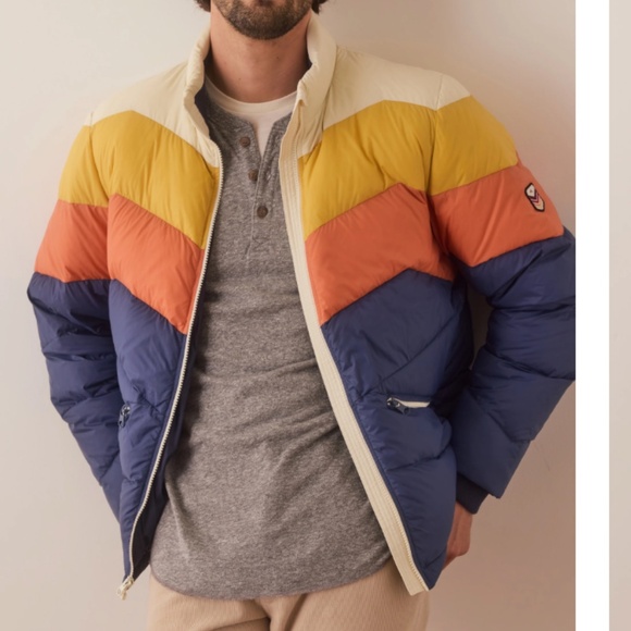 Marine Layer Archive NWT Colorblock Puffer Jacket Blue/Orange M or L MSRP $248 - Picture 2 of 14
